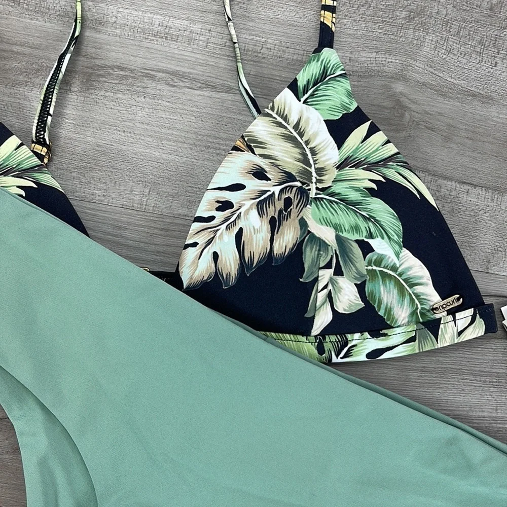 ☀️HURLEY☀️HURLEY☀️PALMETTO FIXED TRI HIPSTER SURF BOTTOM BIKINI SET